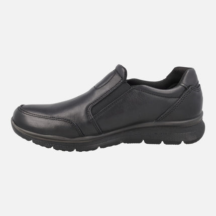 Mocasines negros de piel para hombre con membrana Gore tex