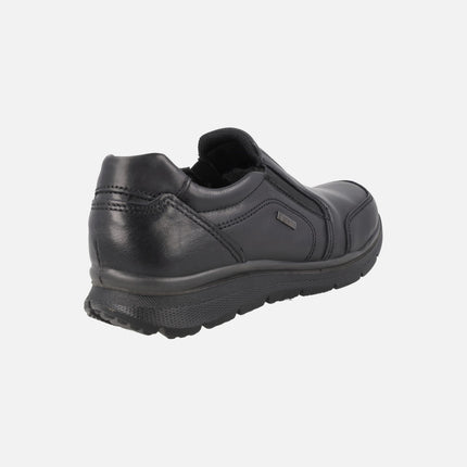 Mocasines negros de piel para hombre con membrana Gore tex