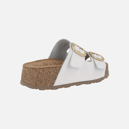WIWI-003 platform sandals in Opak engraved leather