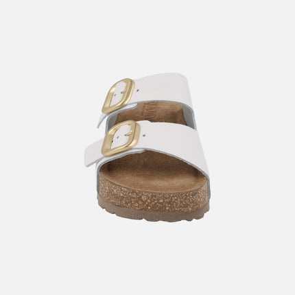 WIWI-003 platform sandals in Opak engraved leather
