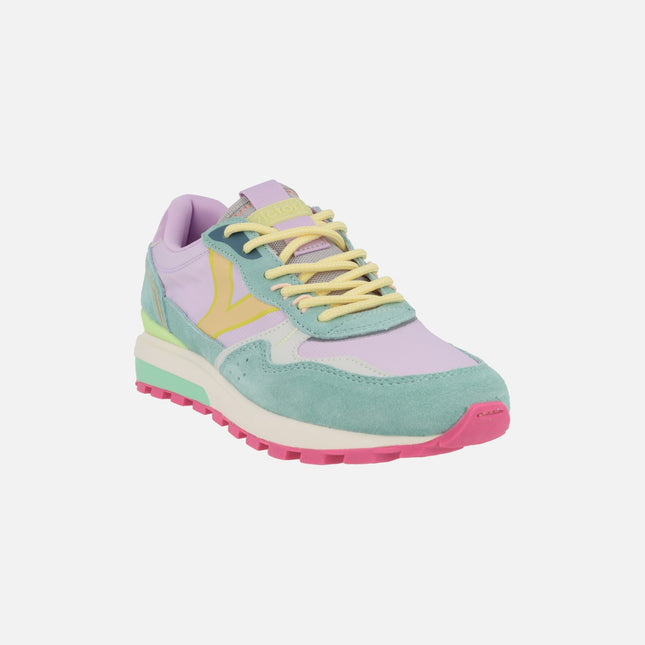Zapatillas deportivas Luna multicolor nylon técnico y serraje lila