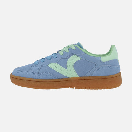 Sneakers in light blue suede with caramel outsole Smash suede