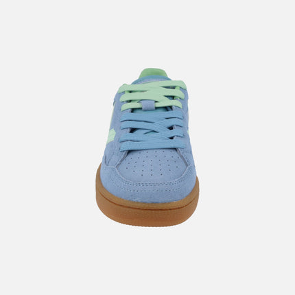 Sneakers in light blue suede with caramel outsole Smash suede