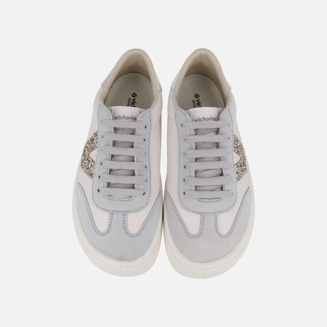 Zapatillas deportivas Olmo Barefoot efecto piel y fantasia glitter VICTORIA