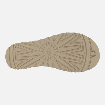 Sandalias de dedo en ante beige con cierre de velcro Goldengaze toe post