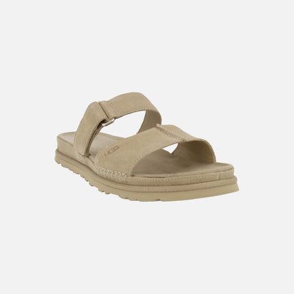 Sandalias planas destalonadas en ante beige Goldengaze Slide