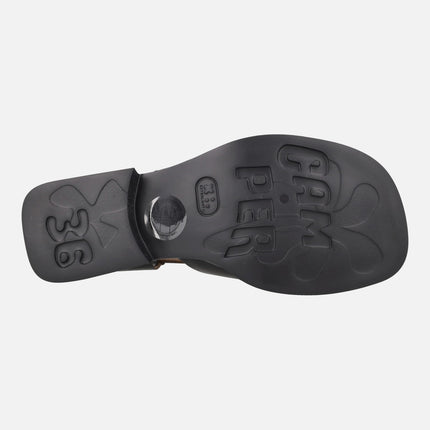 Women's crab sandals in black leather Dana