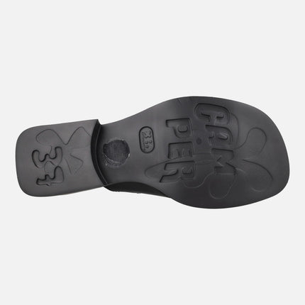 Sandalias negras de piel con tiras cruzadas para mujer Dana