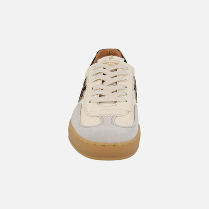 Zapatillas deportivas Iconic 2 A032 Off white con detalles en leopardo