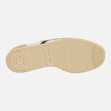Zapatillas deportivas Atenas A078 en combinado blanco y marrón