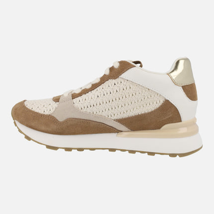 Zapatillas deportivas con cuña interior Dapitan en combinado de serraje y crochet
