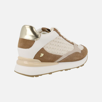 Zapatillas deportivas con cuña interior Dapitan en combinado de serraje y crochet