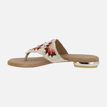 Sandalias Isiolo en tejido crochet con tachas