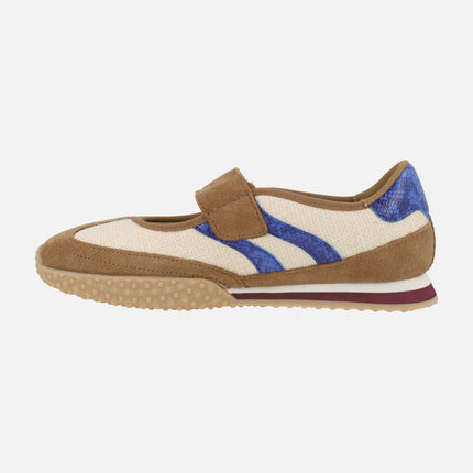 Bailarinas de estilo deportivo NIONBE en tejido lino y serraje