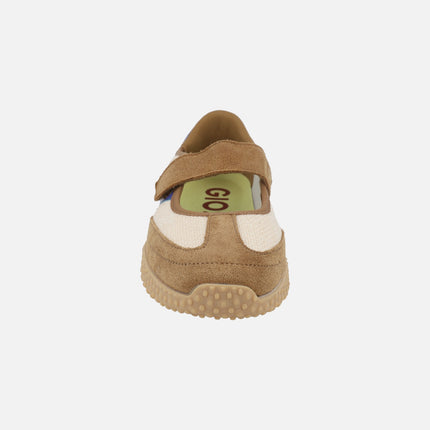 Bailarinas de estilo deportivo NIONBE en tejido lino y serraje