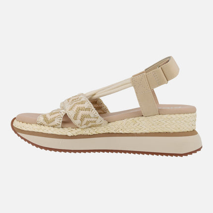 Sandalias de cuña con bordado bicolor Ugunja