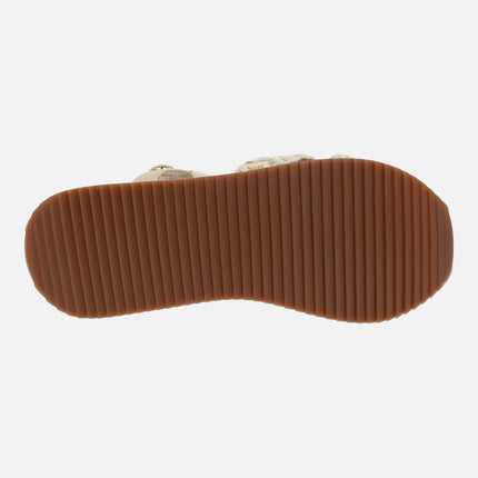 Sandalias de cuña con bordado bicolor Ugunja