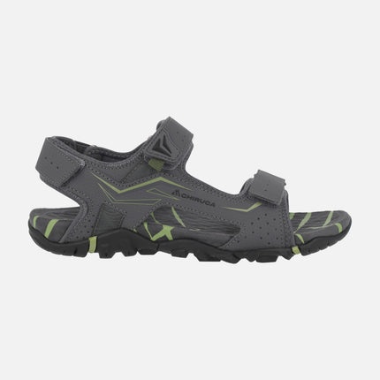 Sandalias grises para hombre con cierres de velcro Jerez 01