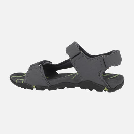 Sandalias grises para hombre con cierres de velcro Jerez 01