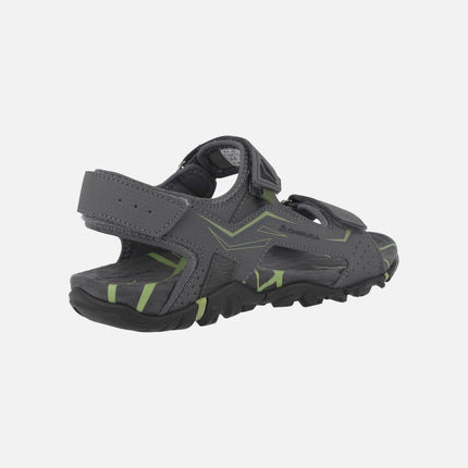 Sandalias grises para hombre con cierres de velcro Jerez 01