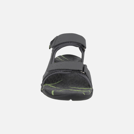 Sandalias grises para hombre con cierres de velcro Jerez 01