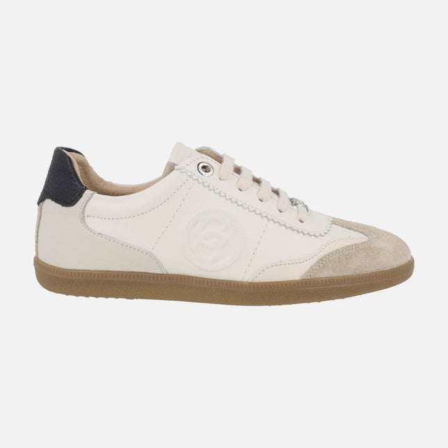 Zapatillas deportivas de piel con cordones en combinado hielo