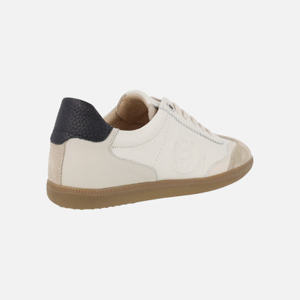 Zapatillas deportivas de piel con cordones en combinado hielo