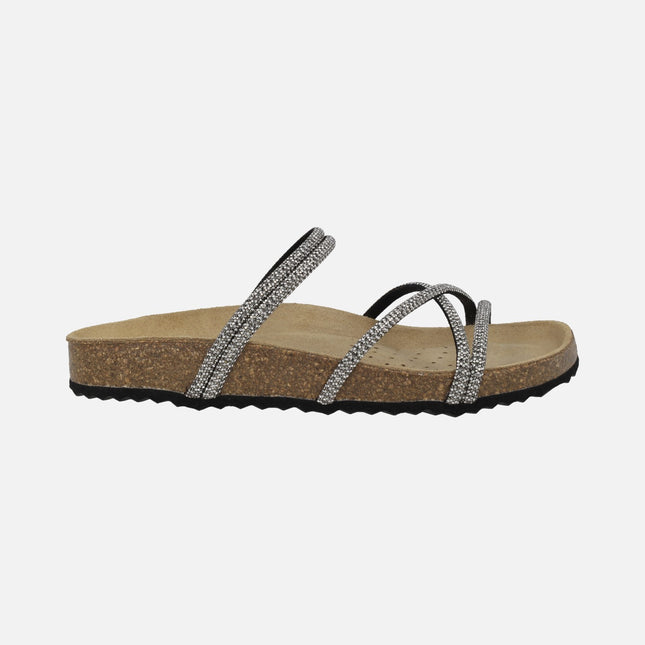 Sandalias estilo bio con tiras de strass D Brionia R