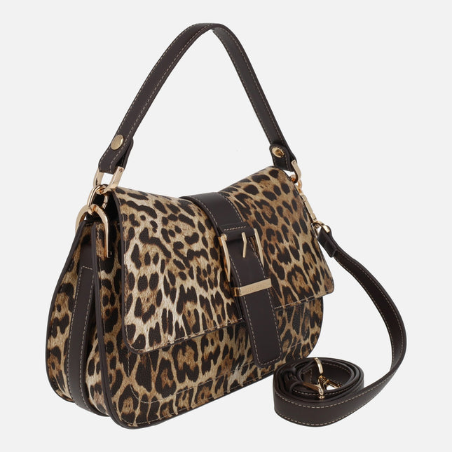 Bolsos para hombro en estampado leopardo línea Lugano