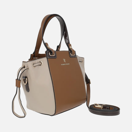 Bolsos de mano con bandolera en combinado bicolor Manhattan