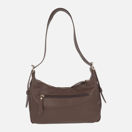 Bolso marrón para hombro efecto piel