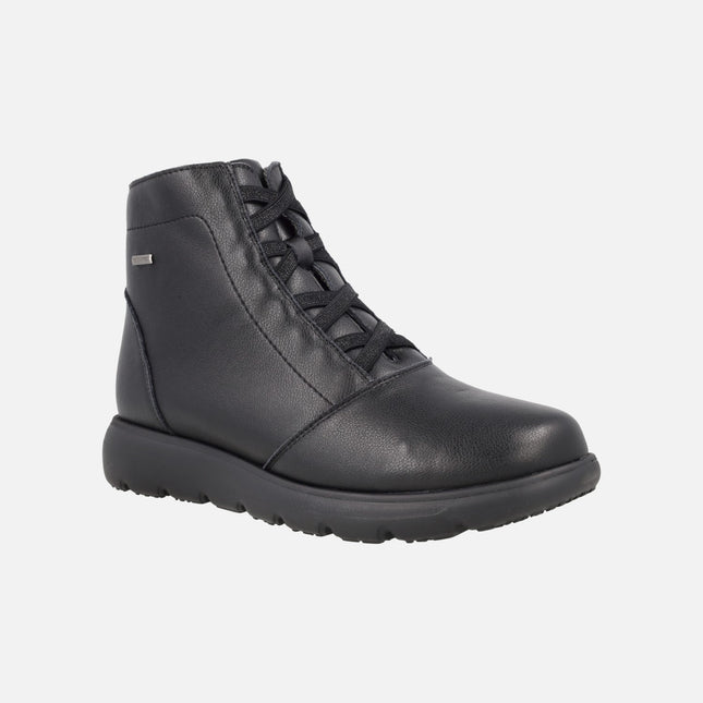 Botines negros de piel con membrana impermeable