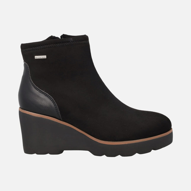 Botines para mujer en tejido waterproof con cuña ultraligera