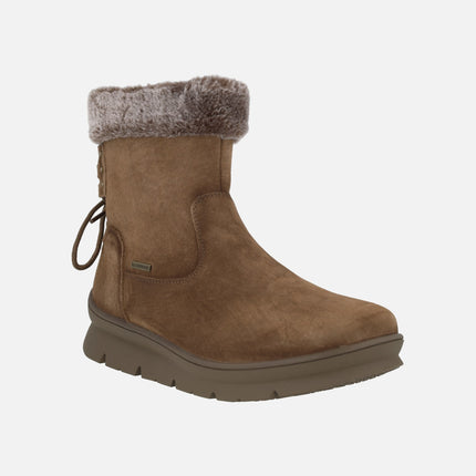 Botas de piel con ribete de pelo y membrana waterproof