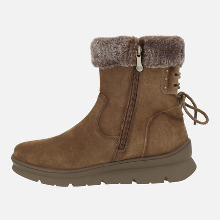 Botas de piel con ribete de pelo y membrana waterproof