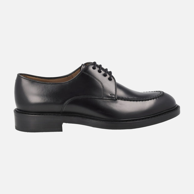 Zapatos de cordones para hombre Harrys en piel negra brillo