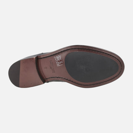 Mocasines Daytona para hombre en piel negra brillo con antifaz
