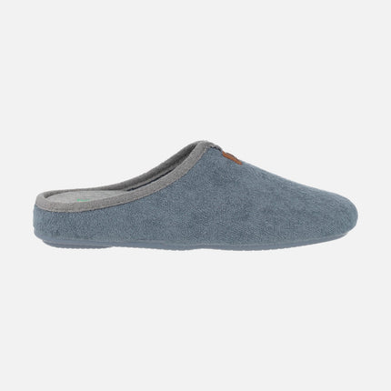 Zapatillas de casa abiertas para hombre en tejido toalla