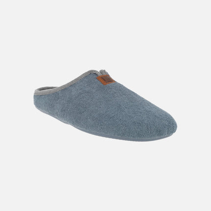 Zapatillas de casa abiertas para hombre en tejido toalla