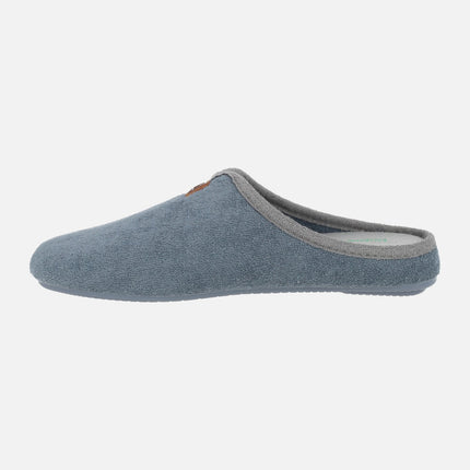 Zapatillas de casa abiertas para hombre en tejido toalla