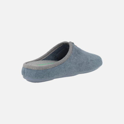 Zapatillas de casa abiertas para hombre en tejido toalla