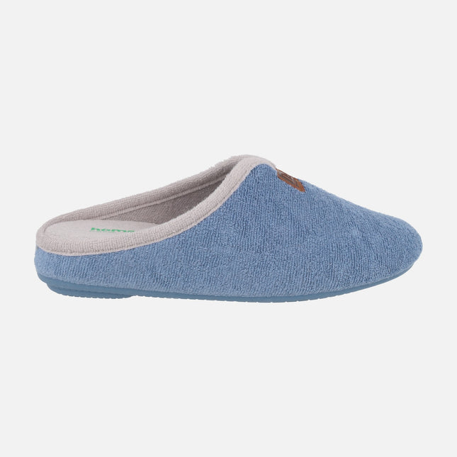 Zapatillas de casa descalzas para mujer en tejido toalla