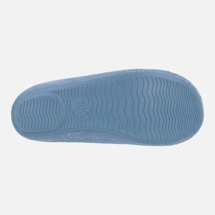 Women's barefoot house slippers in towel fabric