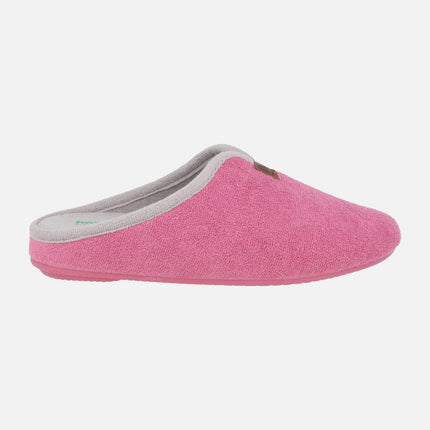 Women's barefoot house slippers in towel fabric