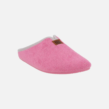 Women's barefoot house slippers in towel fabric