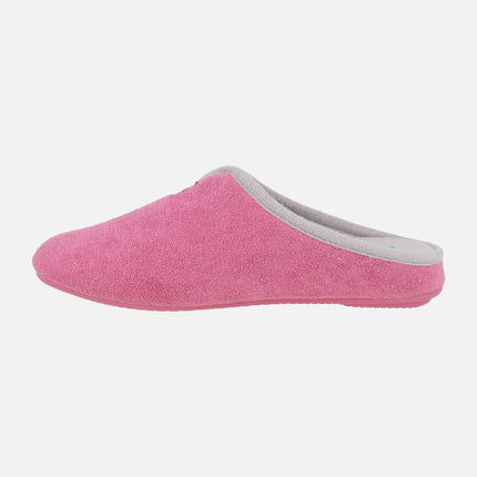 Women's barefoot house slippers in towel fabric