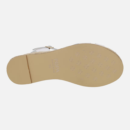 Karan leather wedged espadrilles