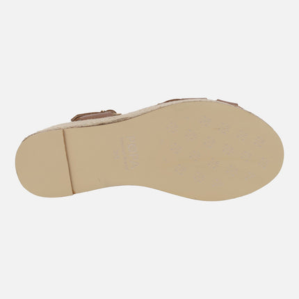 Karan leather wedged espadrilles