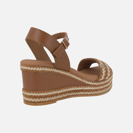 Sandalias combinadas Arambol con pulsera al tobillo y cuña