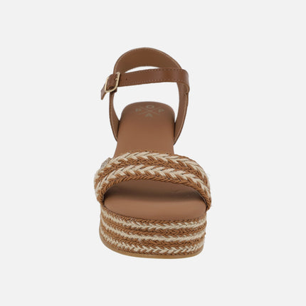 Sandalias combinadas Arambol con pulsera al tobillo y cuña